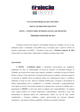 FACULDADE PROJE&Ccedil;&Atilde;O DE CEIL&Acirc;NDIA EDITAL DE PROCESSO