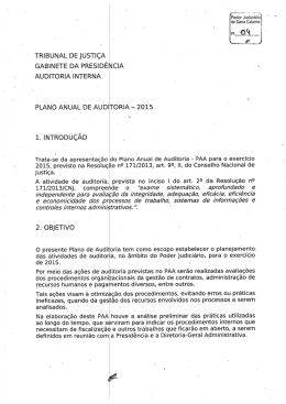 do Plano Anual de Auditoria - Tribunal de Justiça de Santa Catarina