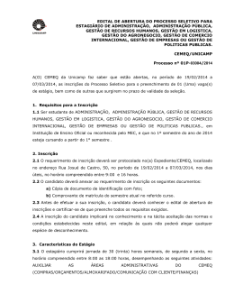 EDITAL DE ABERTURA DO PROCESSO
