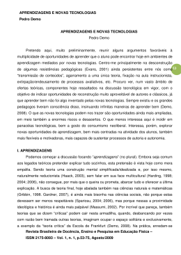 APRENDIZAGENS E NOVAS TECNOLOGIAS Pedro