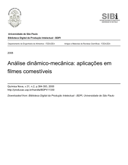 An&aacute;lise din&acirc;mico-mec&acirc;nica: aplica&ccedil;&otilde;es em filmes comest&iacute;veis