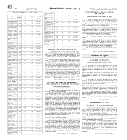 Portaria 161, do Minist&eacute;rio do Esporte, de 18 de agosto de 2006