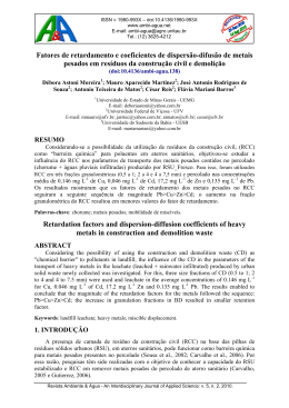 Fatores de retardamento e coeficientes de