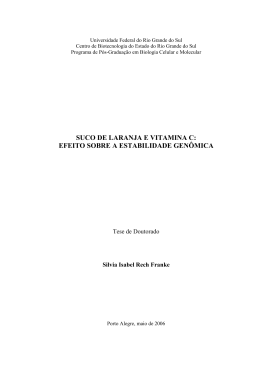 suco de laranja e vitamina c: efeito sobre a estabilidade genômica