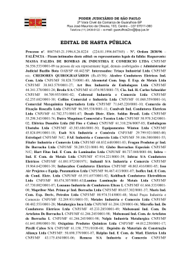 EDITAL DE HASTA P&Uacute;BLICA - Leil&atilde;o Judicial Eletr&ocirc;nico