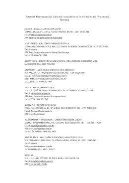 Potential Pharmaceutical Labs and Association to be