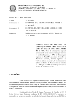 Processo PGT/CCR/nº 10807/2014 - Ministério Público do Trabalho