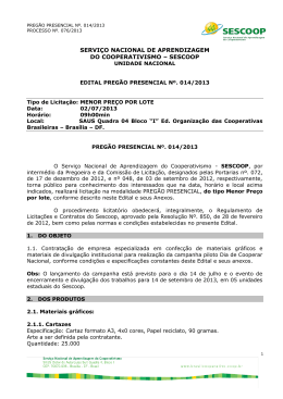 Edital de Preg&atilde;o Presencial 14/2013