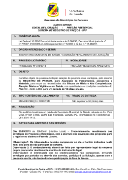 processo n&ordm; 049/2013 - Secretaria de Sa&uacute;de de Caruaru
