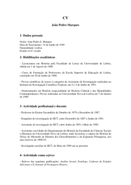 Jo&atilde;o Pedro Marques 1- Dados pessoais 2- Habilita&ccedil;&otilde;es