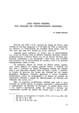 João Pedro Ribeiro, sua posição na historiografia nacional