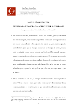 Jo&atilde;o Pedro Sim&otilde;es Dias MAIS UNI&Atilde;O EUROPEIA