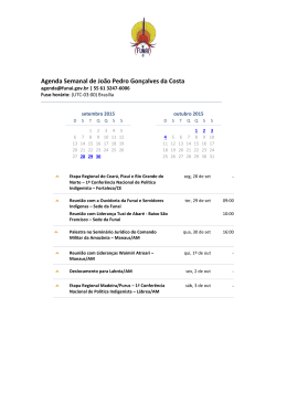 Agenda Semanal de João Pedro Gonçalves da Costa
