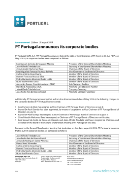 PT Portugalannounces its corporate bodies