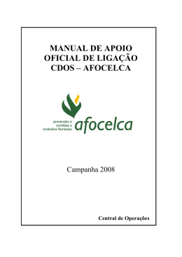 MANUAL DE APOIO OFICIAL DE LIGAÇÃO CDOS – AFOCELCA