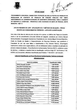 Ata n.º 4 da reunião do Júri para aplicação do 1.º Método de Seleção