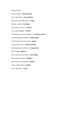 Duplas da 7M1 Bruna e Rafaela &ndash; Santos Dumont J&uacute;lio e Jo&atilde;o Pedro