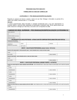 formul&aacute;rio da an&aacute;lise curricular