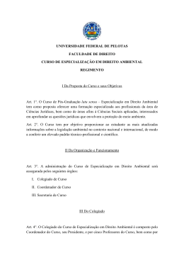 regimento da especialização em direito ambiental