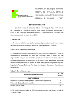 EDITAL PROPI 001/2015 O Instituto Federal de Educação