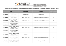 1 Cronograma Pós-Graduação – Especialização em Redes