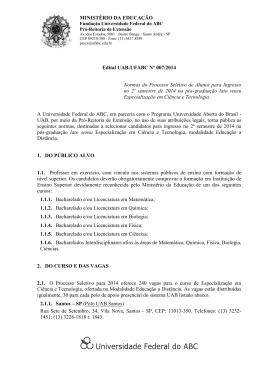 Edital UAB-UFABC N&ordm; 007/2014