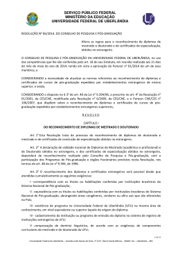 2014 - Resolu&ccedil;&atilde;o n&ordm; 6 - Universidade Federal de Uberl&acirc;ndia