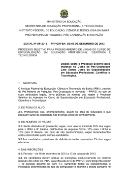 Edital nº 09- 2013 – Especialização em Educação - PRPGI