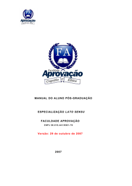 MANUAL DO ALUNO PÓS-GRADUAÇÃO ESPECIALIZAÇÃO LATO