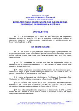 Regulamento da Coordenação