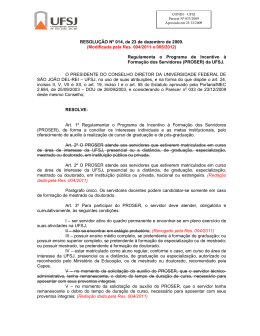 RESOLUÇÃO No 014, de 23 de dezembro de 2009