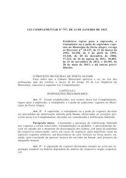 LEI COMPLEMENTAR N&ordm; 757, DE 14 DE JANEIRO DE 2015