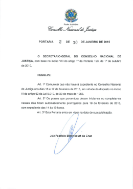 PORTARIA 2 DE 3 O DE JANEIRO DE 2015