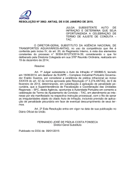 resolução nº 3862- antaq, de 8 de janeiro de 2015. julga subsistente
