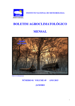 boletim agroclimatológico mensal de janeiro - 2015