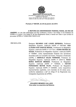 Portaria n&deg; 060/GR, de 28 de janeiro de 2015
