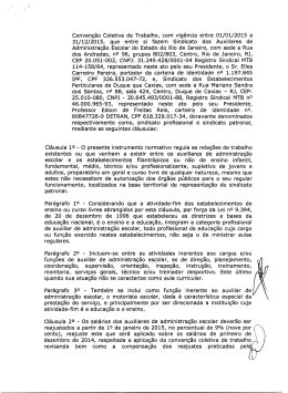 Conven&ccedil;&atilde;o Coletiva de Trabalho, com vig&ecirc;ncia entre 01 - SAAE-RJ