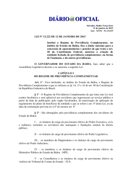 LEI Nº 13.222 DE 12 DE JANEIRO DE 2015 Institui o Regime de