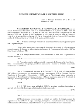 Instrução Normativa MP/SLTI nº 2, de 12 de janeiro de 2015.