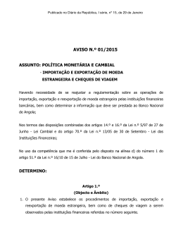 AVISO N.º 01/2015