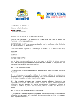 Decreto Municipal N&ordm; 28.527 de 16 de Janeiro de 2015.