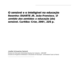 O sensível e o inteligível na educação - DUARTE JR. João