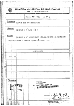 45,&bdquo; ) C&Acirc;MARA MUNICIPAL DE S&Atilde;O PAULO VEREADOR JO&Atilde;O