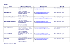 HOTELS Hotel Address and telephone Site and e