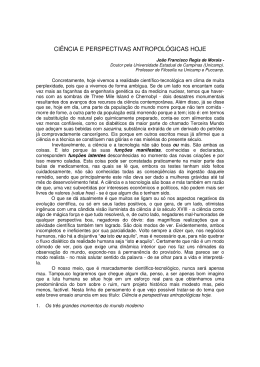 CI&Ecirc;NCIA E PERSPECTIVAS ANTROPOL&Oacute;GICAS HOJE
