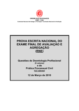 Quest&otilde;es de Deontologia Profissional e de Pr&aacute;tica Processual Civil