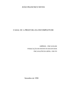 JO&Atilde;O FRANCISCO NEVES CASAL OU A PRO/CURA DA IN