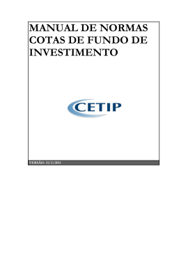 manual de normas cotas de fundo de investimento