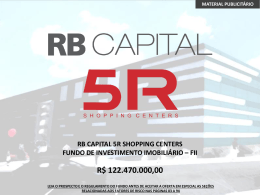 RB Capital Shopping Center I Fundo de Investimento Imobili&aacute;rio