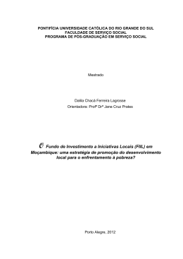 O Fundo de Investimento a Iniciativas Locais (FIIL) em